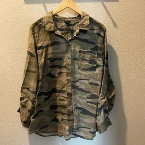 Torrid long sleeve camo button down